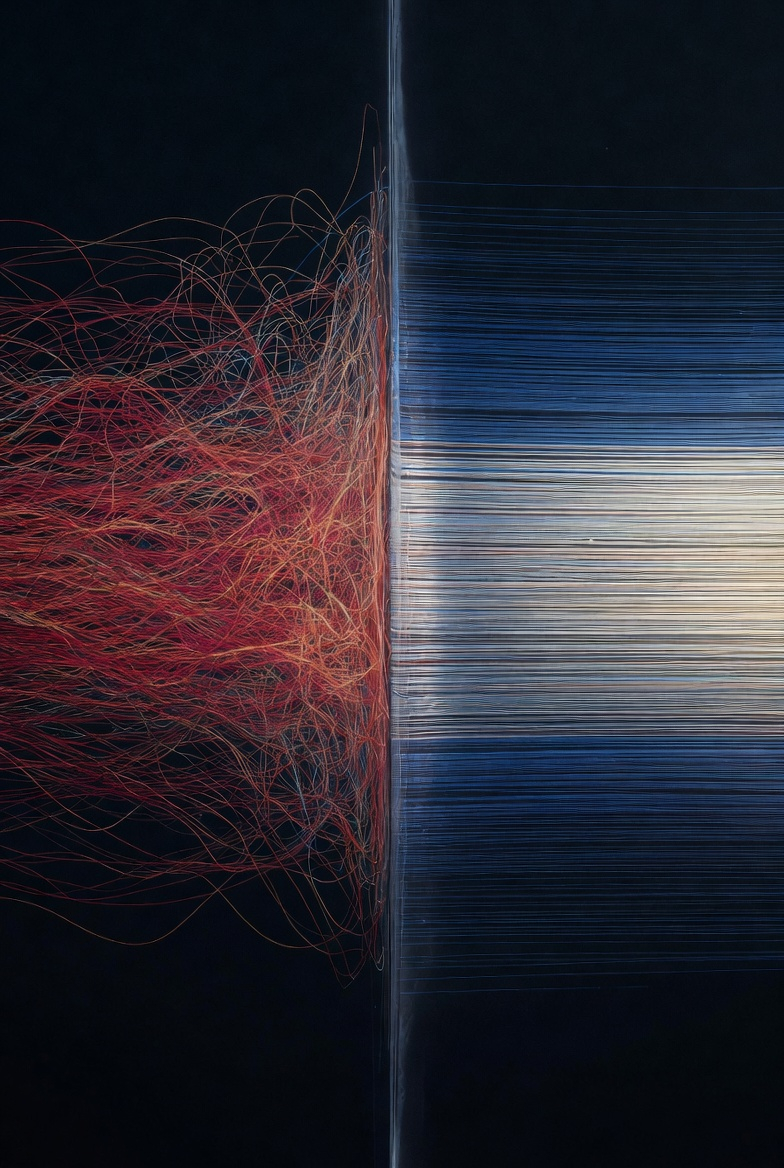 Coherence concept showing tangled probabilistic output becoming ordered reliability