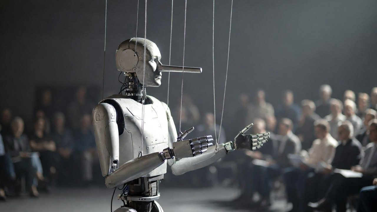 AI figure delivering a polished but unreliable answer
